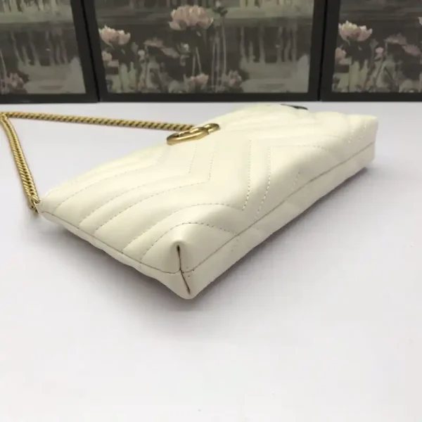 Gucci Marmont Matelasse Wallet On Chain White - Image 9