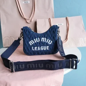 Miu Miu Matelassé Denim Blue