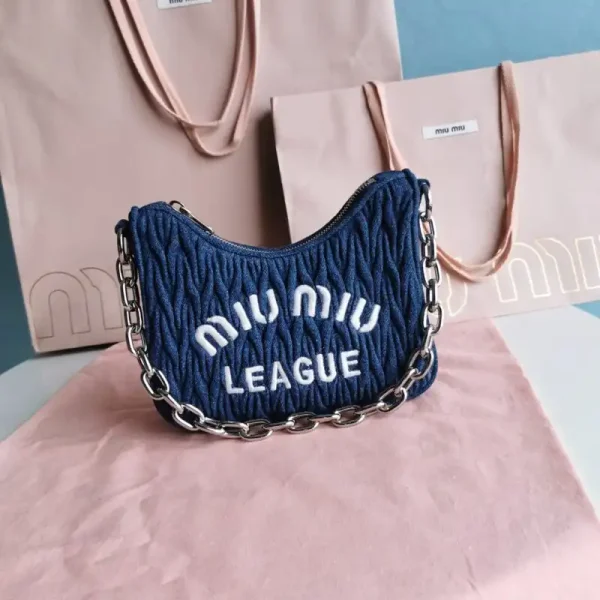 Miu Miu Matelassé Denim Blue - Image 2