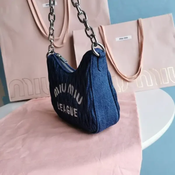 Miu Miu Matelassé Denim Blue - Image 4