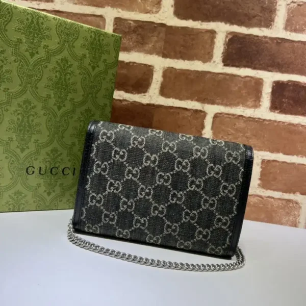 Gucci Dionysus  GG Chain Wallet  Denim Black - Image 3
