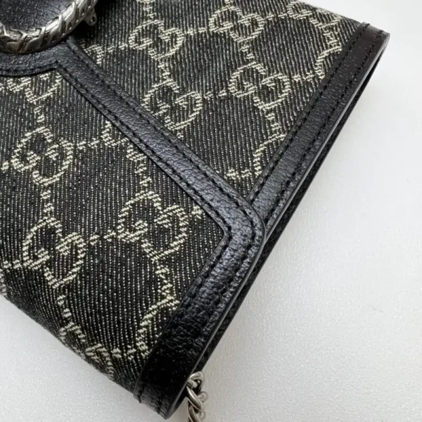 Gucci Dionysus  GG Chain Wallet  Denim Black - Image 6