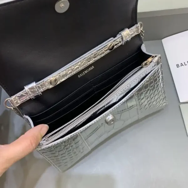 Balenciaga Hourglass On Chain Silver - Image 3