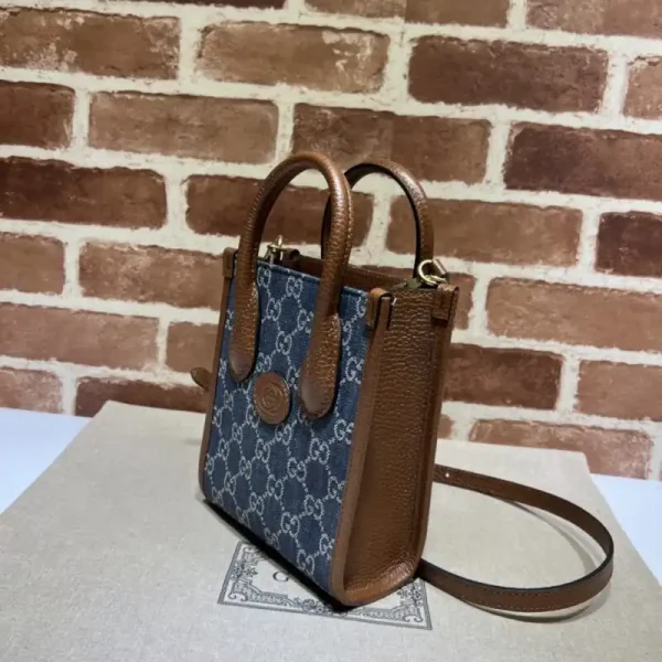 Gucci  Ophidia Mini Tote Bag  Blue Denim - Image 5