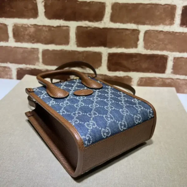 Gucci  Ophidia Mini Tote Bag  Blue Denim - Image 6