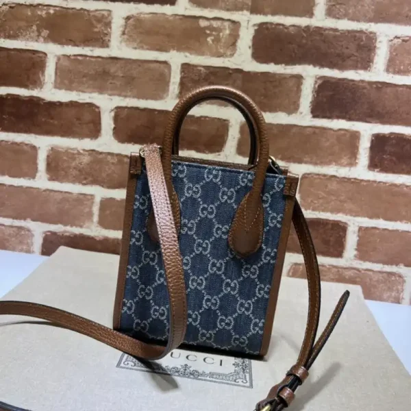 Gucci  Ophidia Mini Tote Bag  Blue Denim - Image 9
