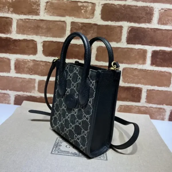 Gucci  Ophidia Mini Tote Bag  Black Denim - Image 7