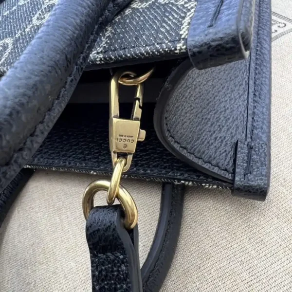 Gucci  Ophidia Mini Tote Bag  Black Denim - Image 8