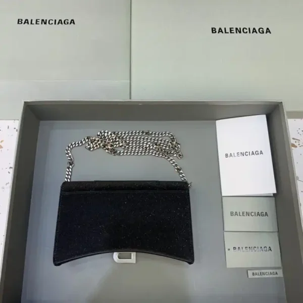 Balenciaga Hourglass On Chain Shine Black - Image 3