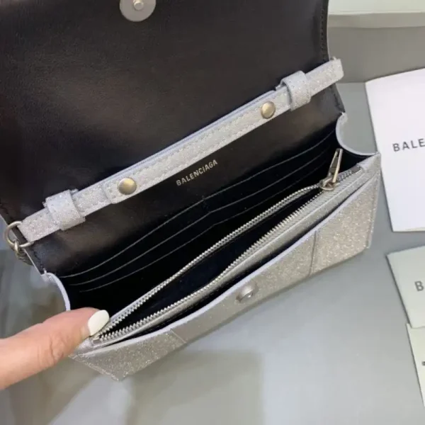 Balenciaga Hourglass On Chain Shine Silver - Image 5