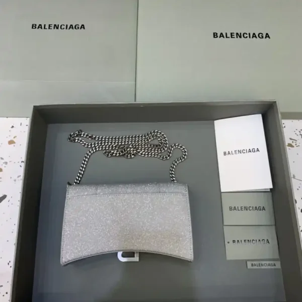 Balenciaga Hourglass On Chain Shine Silver - Image 2