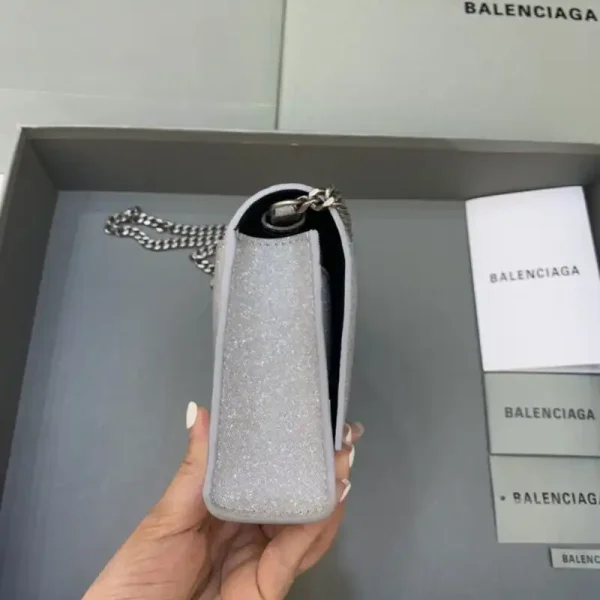 Balenciaga Hourglass On Chain Shine Silver - Image 3