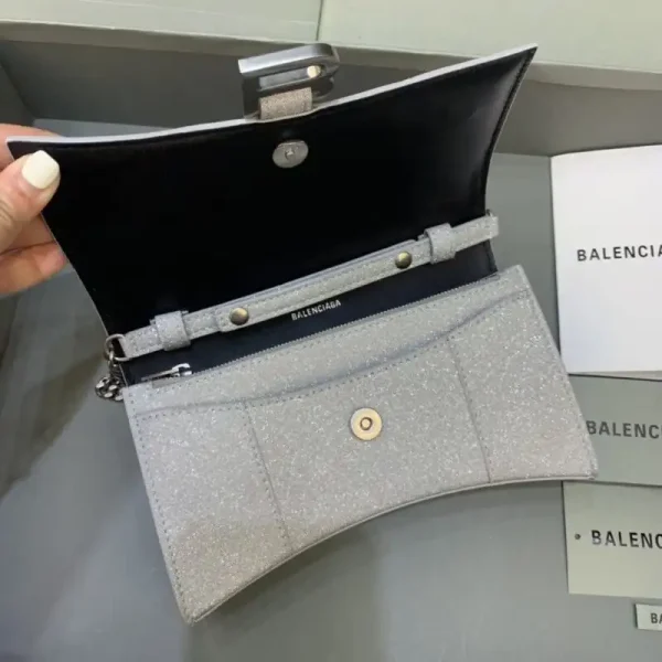 Balenciaga Hourglass On Chain Shine Silver - Image 8
