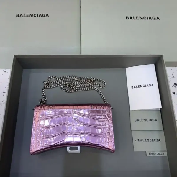 Balenciaga Hourglass On Chain Shine Purple - Image 2