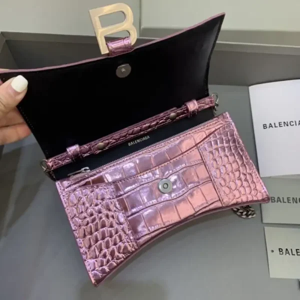 Balenciaga Hourglass On Chain Shine Purple - Image 3