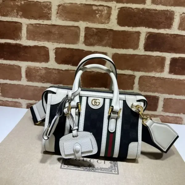 Gucci Gucci Bauletto Top Handle White Black
