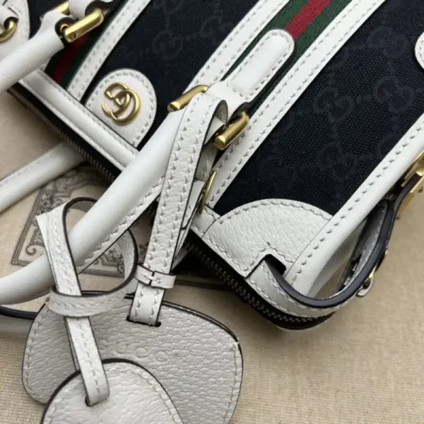 Gucci Gucci Bauletto Top Handle White Black - Image 3
