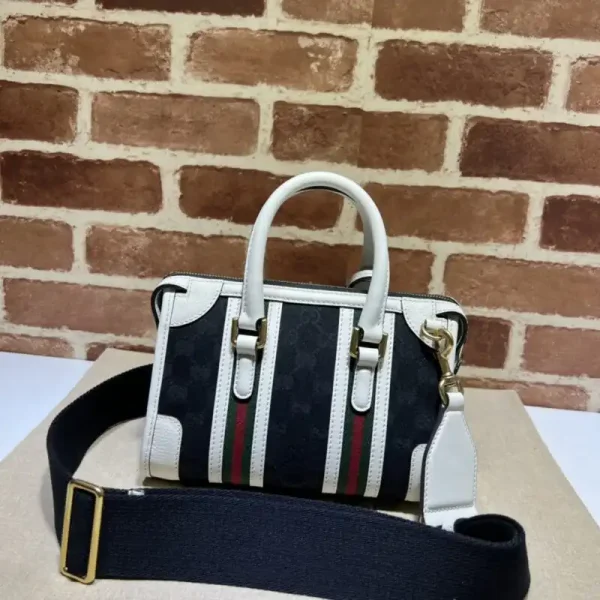 Gucci Gucci Bauletto Top Handle White Black - Image 2