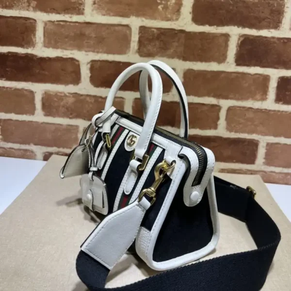 Gucci Gucci Bauletto Top Handle White Black - Image 5