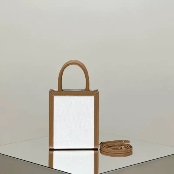 Celine Triomphe Cabas Mini Tote White - Image 2