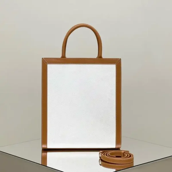 Celine Triomphe Cabas Mini Tote White - Image 7