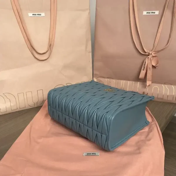 Miu Miu Matelassé  Tote Blue - Image 2