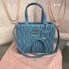 Miu Miu Matelassé  Tote Blue