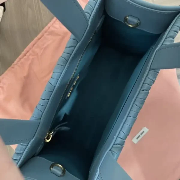 Miu Miu Matelassé  Tote Blue - Image 10