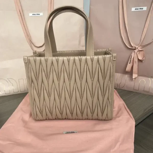 Miu Miu Matelassé  Tote Brown - Image 2