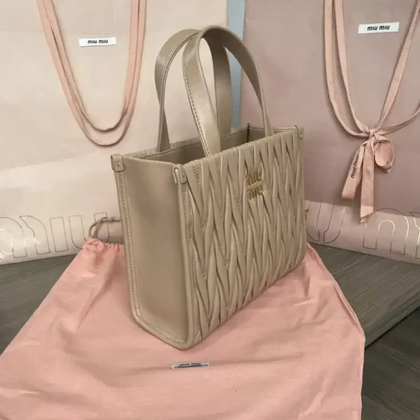 Miu Miu Matelassé  Tote Brown - Image 4