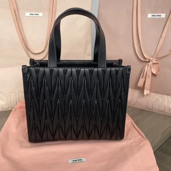 Miu Miu Matelassé  Tote Black - Image 5