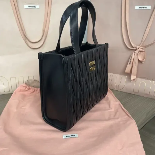Miu Miu Matelassé  Tote Black - Image 6