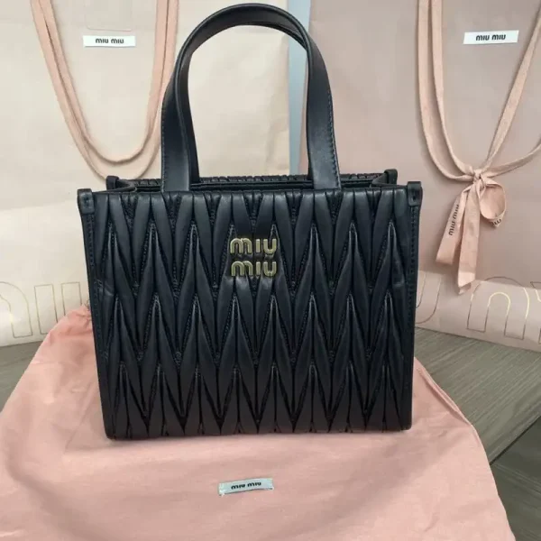 Miu Miu Matelassé  Tote Black - Image 8