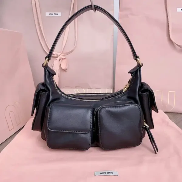 Miu Miu Nappa  Pocket Bag Black - Image 6