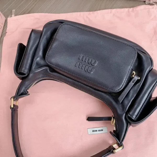 Miu Miu Nappa  Pocket Bag Black - Image 8