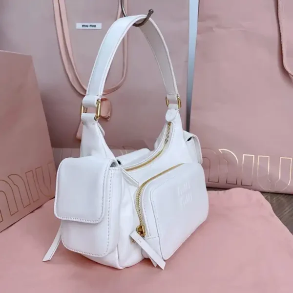 Miu Miu Nappa  Pocket Bag White - Image 5