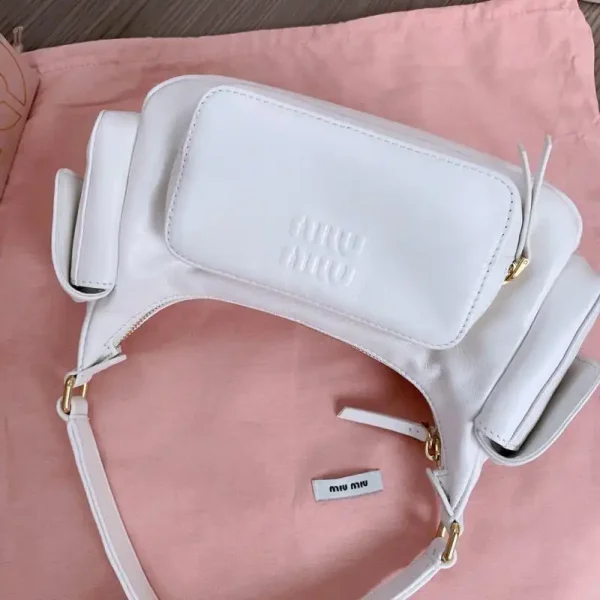 Miu Miu Nappa  Pocket Bag White - Image 8
