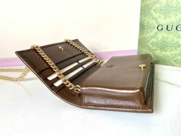 Gucci Horsbet  Chain Clutch Brown - Image 4