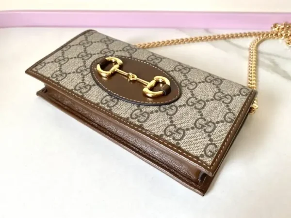Gucci Horsbet  Chain Clutch Brown - Image 6