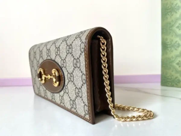 Gucci Horsbet  Chain Clutch Brown - Image 2