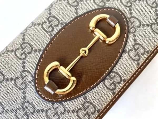 Gucci Horsbet  Chain Clutch Brown - Image 3