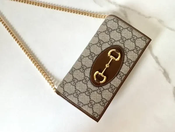 Gucci Horsbet  Chain Clutch Brown - Image 9