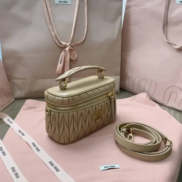 Miu Miu Cosmetic Bag Milk Tea - Image 5