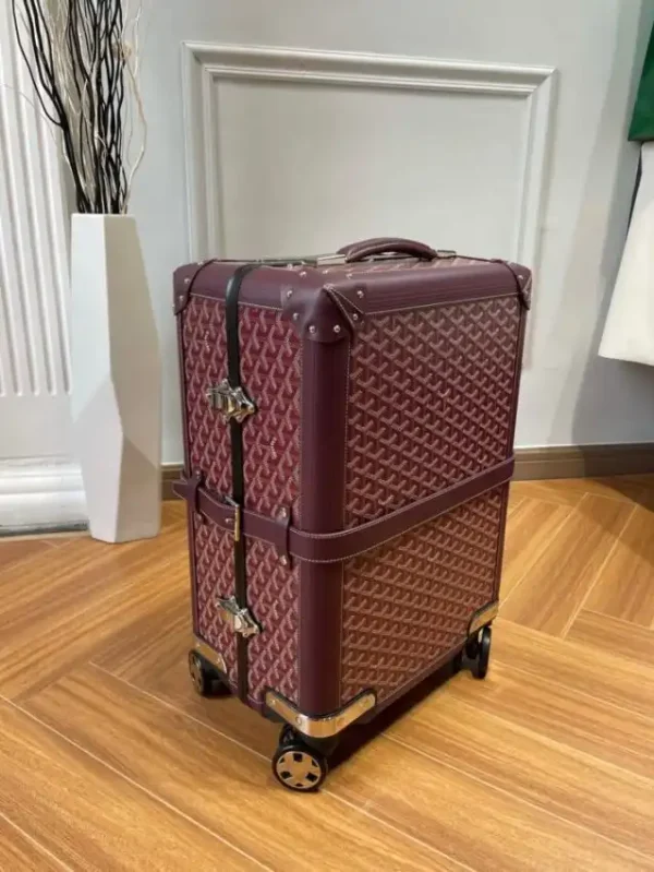 Goyard  Bourget Travel Suitcase Bordeaux