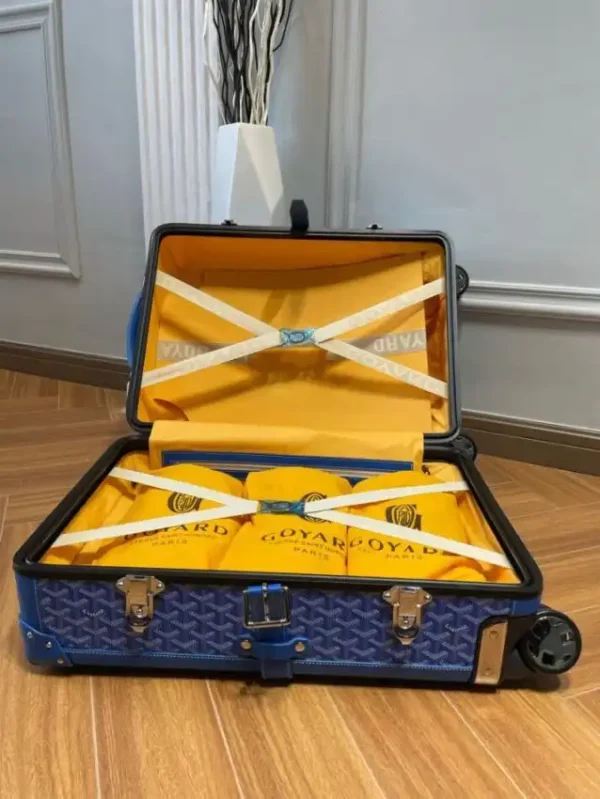 Goyard  Bourget Travel Suitcase Blue - Image 4