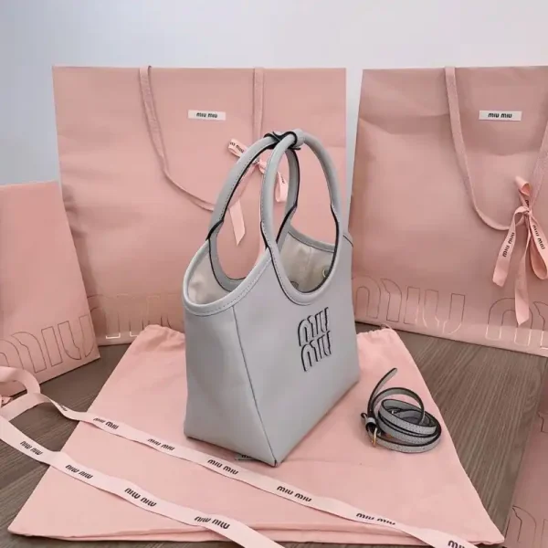 Miu Miu Ivy  Small Tote Grey - Image 4