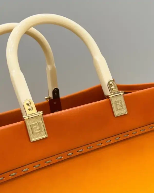 Fendi Peekaboo Tote Orange - Image 5