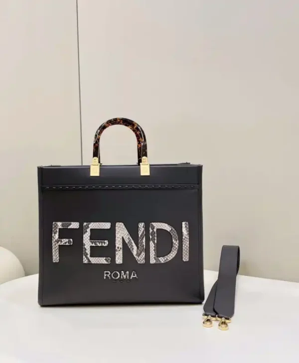 Fendi Sunshine Tote Dark Grey