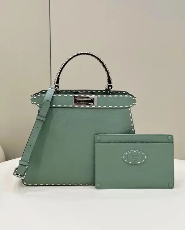 Fendi Peekaboo  Green Python Handle