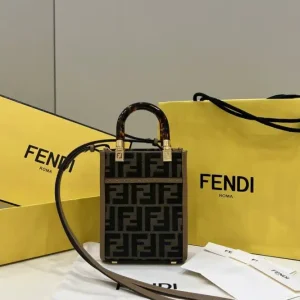 Fendi Mini Tote Brown Canvas